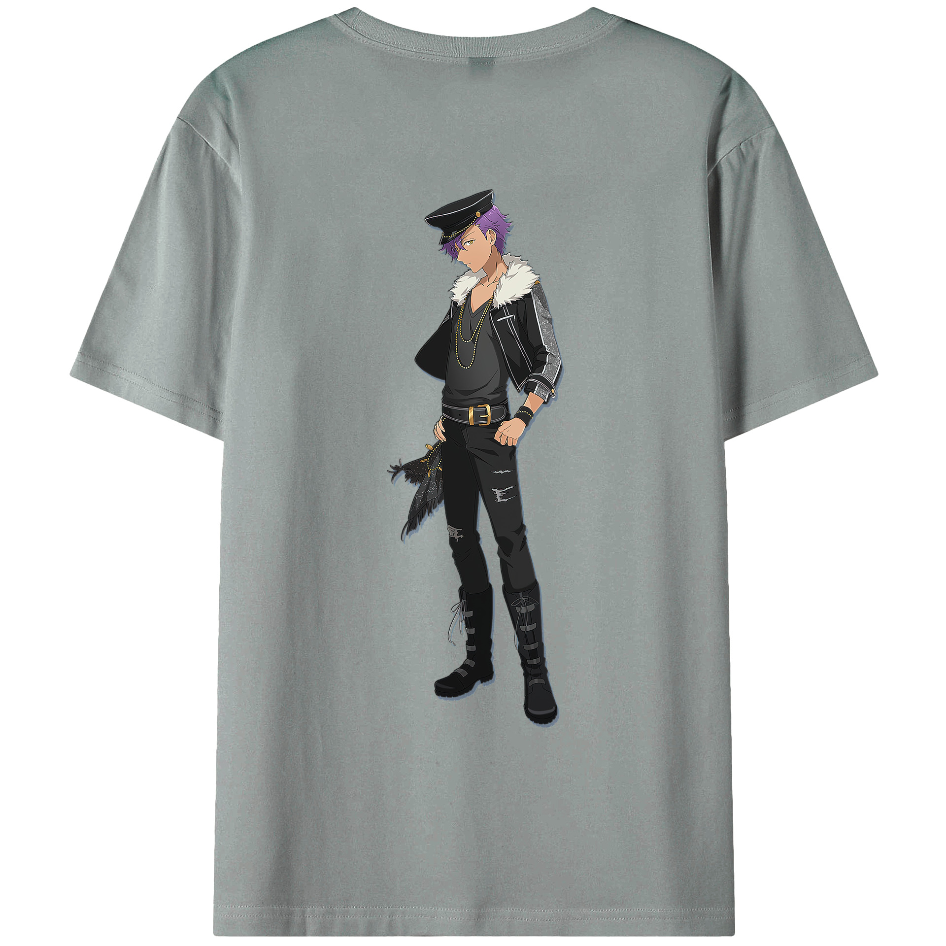 （画像用） あんさんぶるスターズ! Ensemble Stars 綿100％ メンズ半袖Tシャツ（バックプリント） 通気性